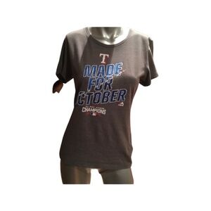 Majestic fan fashion Texas Rangers Tee/ women size M. Never worn.